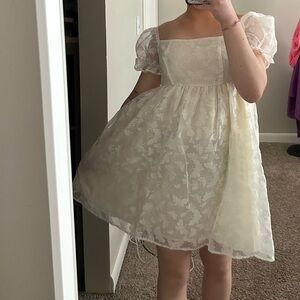 Puff Sleeve Butterfly Schiffy Dress